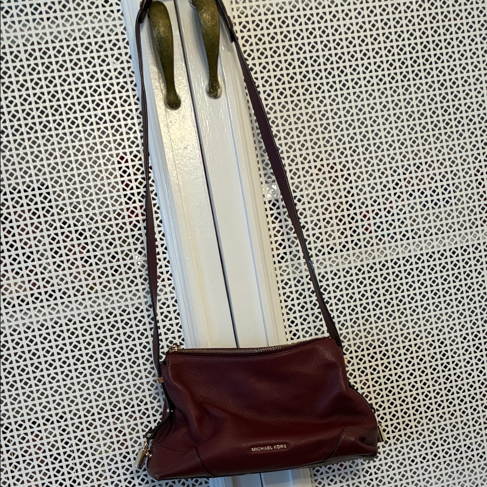 Michael Kors Burgundy Leather Crossbody Bag - Picture 10 of 10